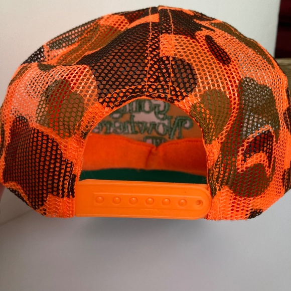 NEON Orange Camo "Going Nowhere Fast" Hunting Snapback Trucker Hat / Ball Cap - Picture 4 of 8